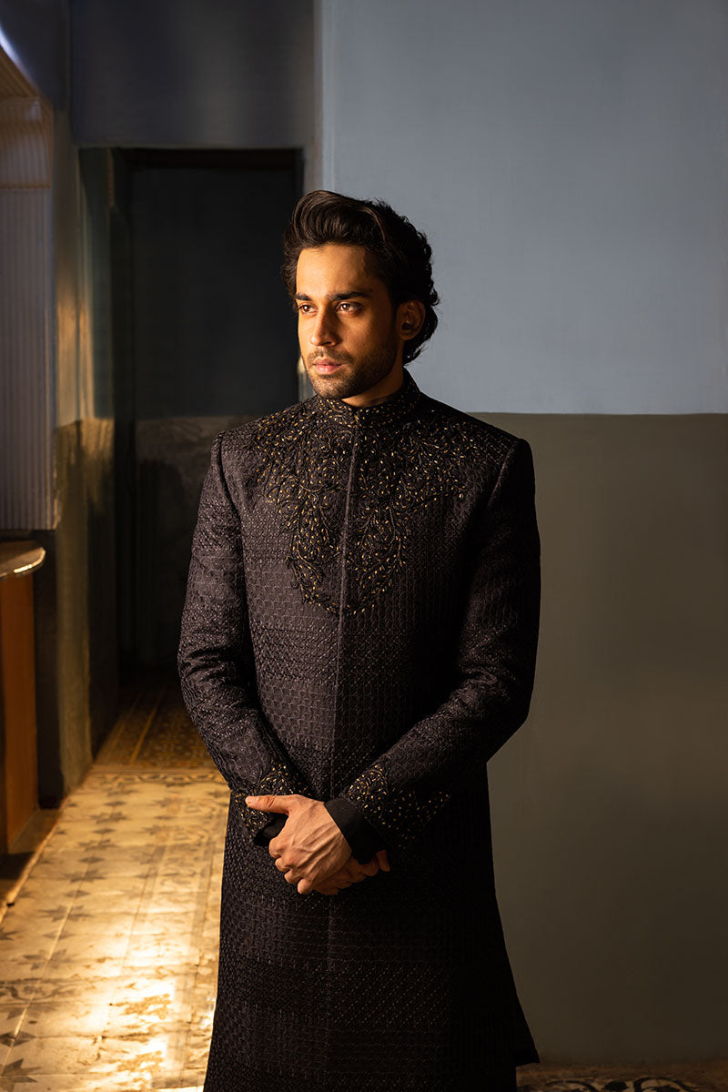 BLACK SHERWANI
