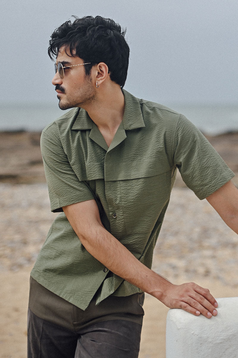 SELF TEXURED COTTON SHIRT