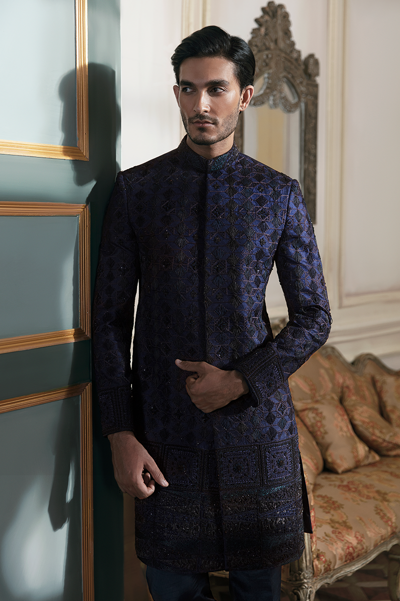 MID-NIGHT BLUE SHERWANI