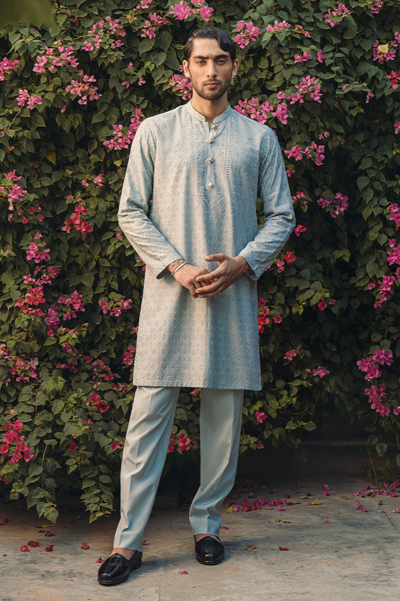 TEAL BLUE LUXURY KURTA PAJAMA FOR MEN
