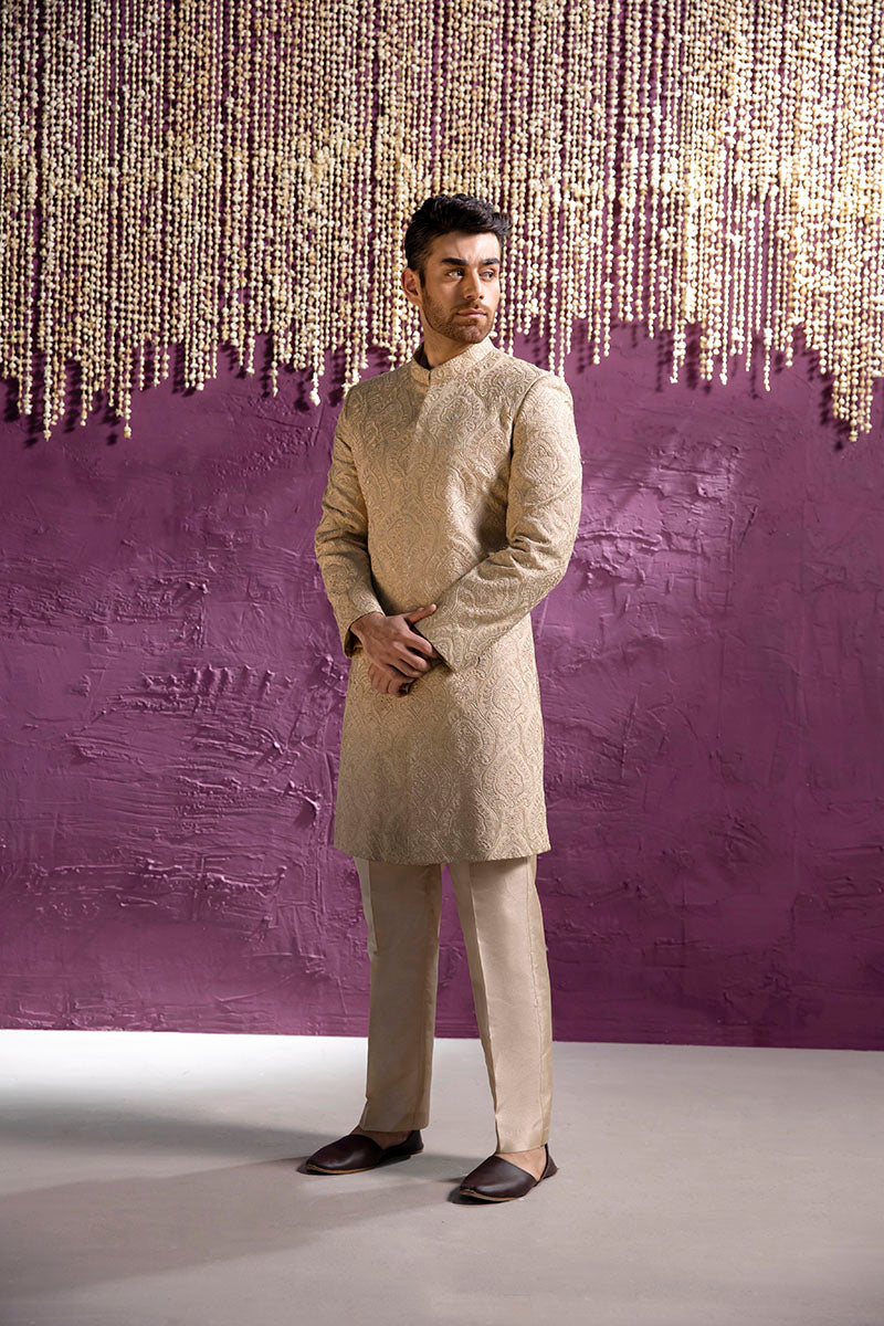 BEIGE LUXURY SHERWANI