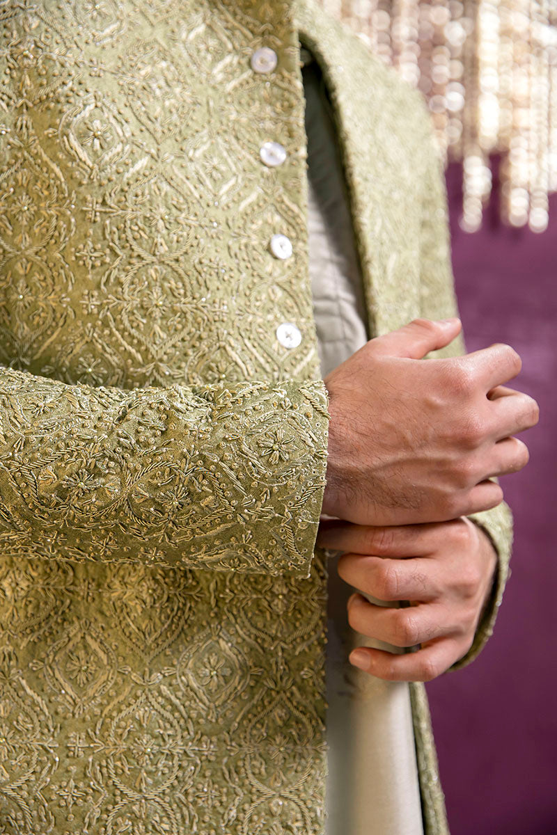 MINT GREEN DAMASK PRINCE COAT