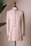 POWDER PINK SELF EMBROIDERED SHERWANI
