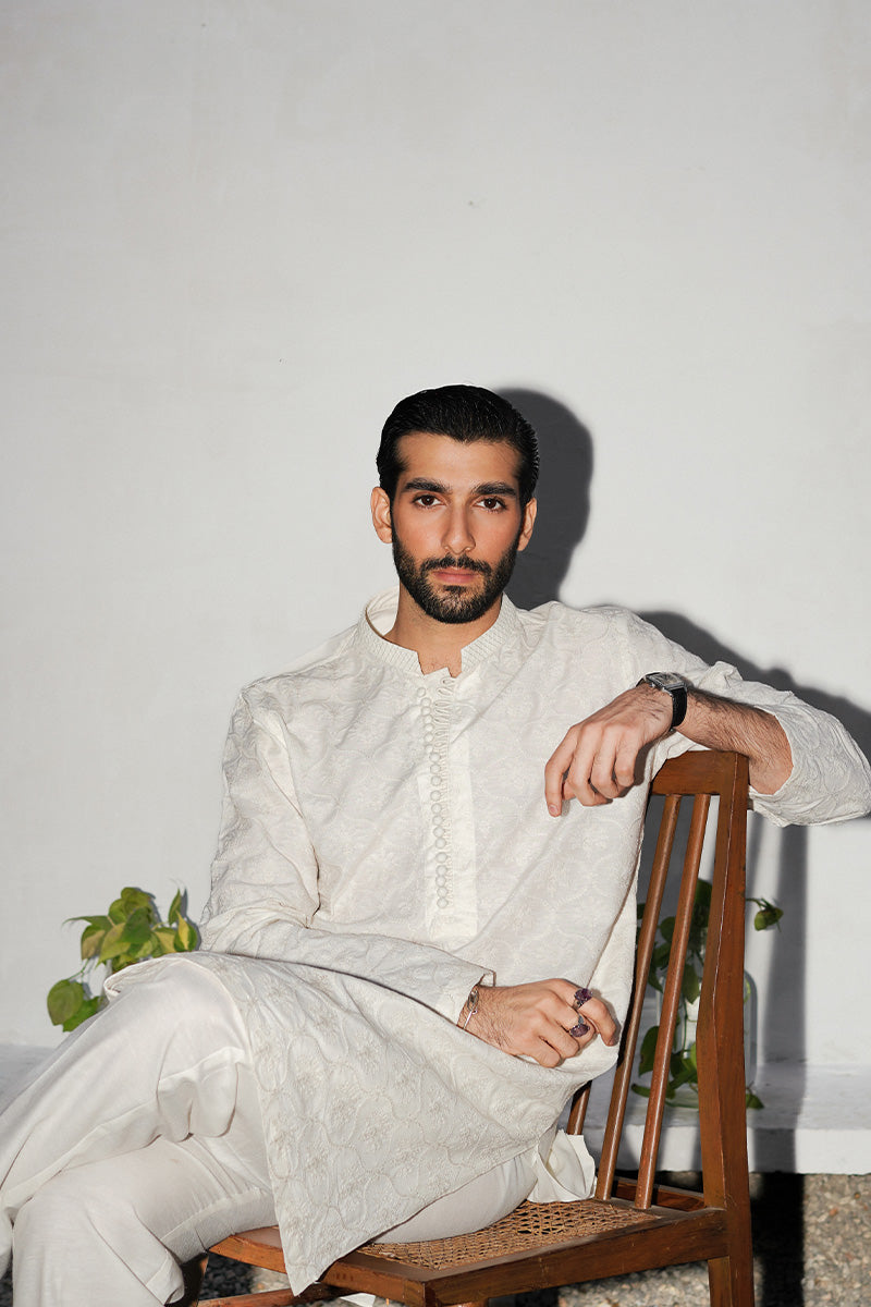 PEARL WHITE KURTA PAJAMA