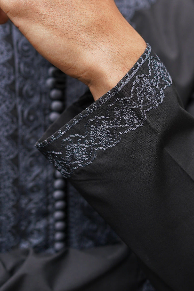 JET BLACK KURTA PAJAMA