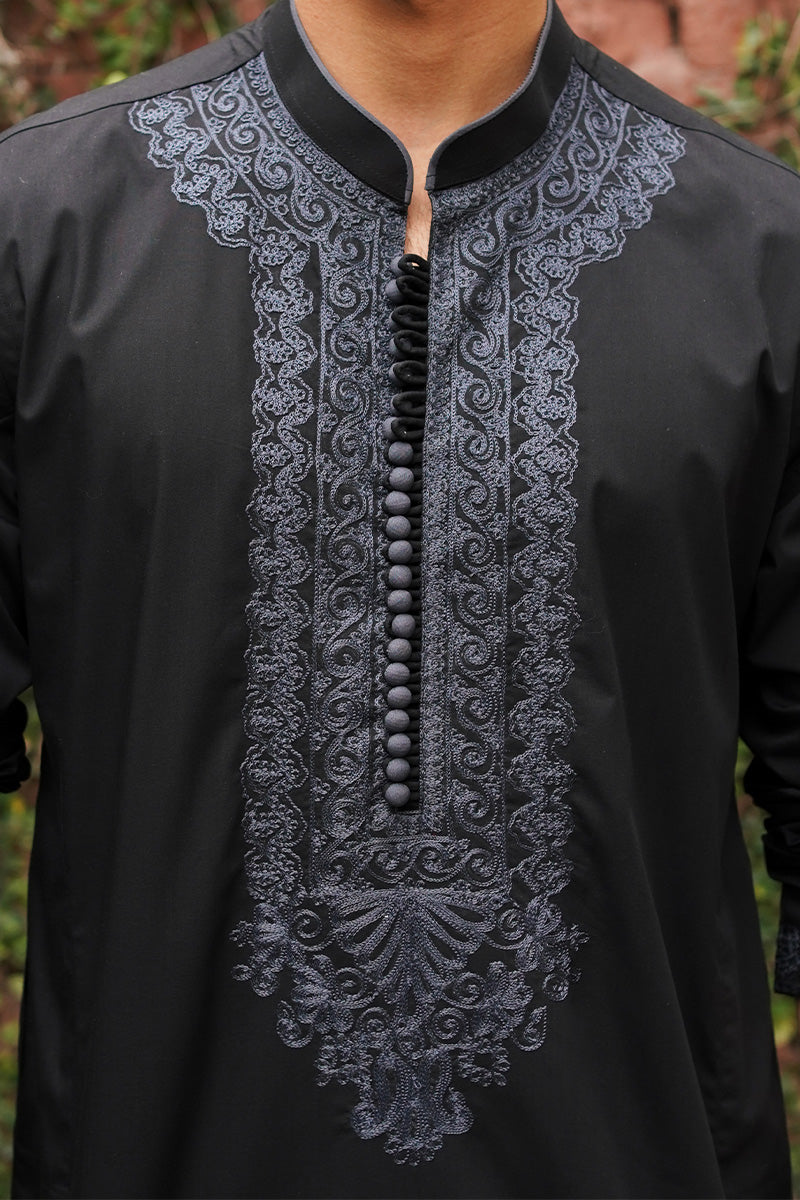 JET BLACK KURTA PAJAMA