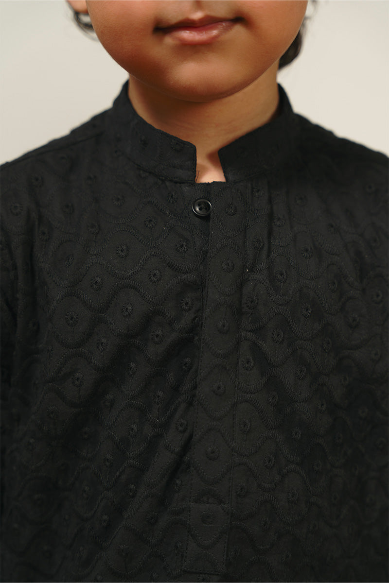 Black Chikankari Kurta Set
