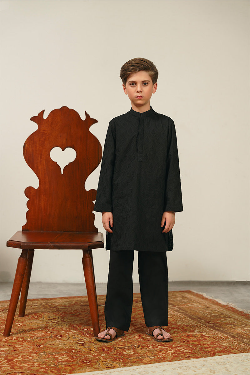 Black Chikankari Kurta Set