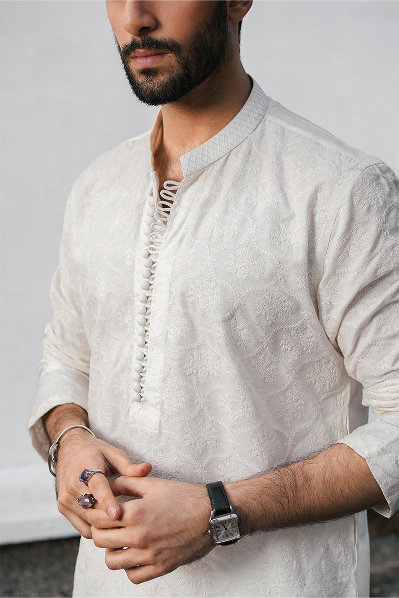 PEARL WHITE KURTA PAJAMA