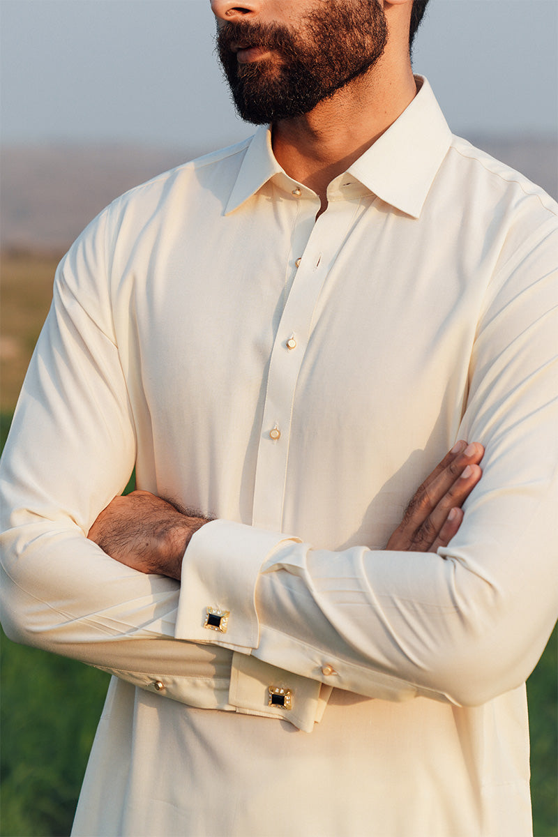 Cream Shalwar Kameez