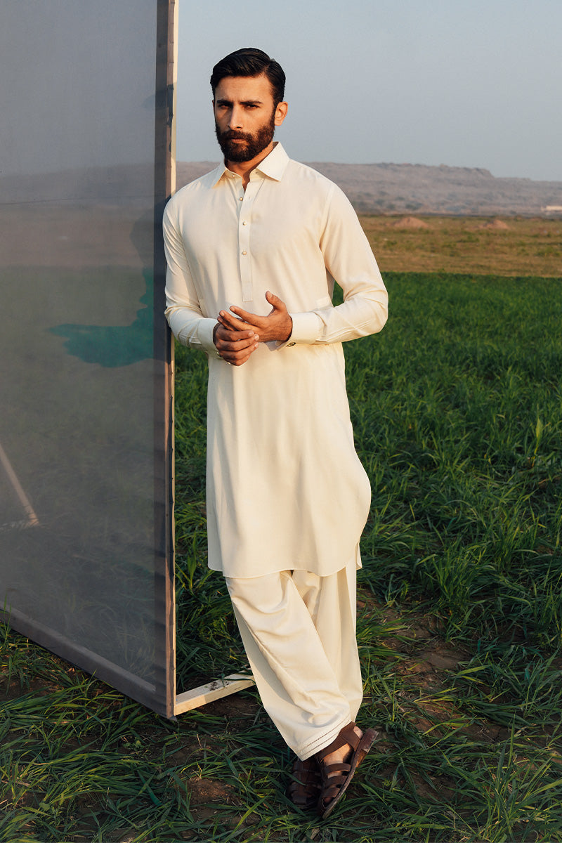 Cream Shalwar Kameez