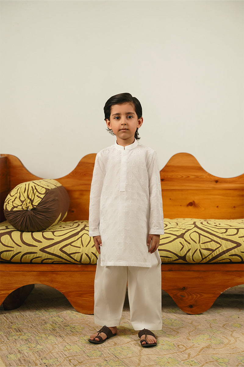 White Chikankari Kurta Set