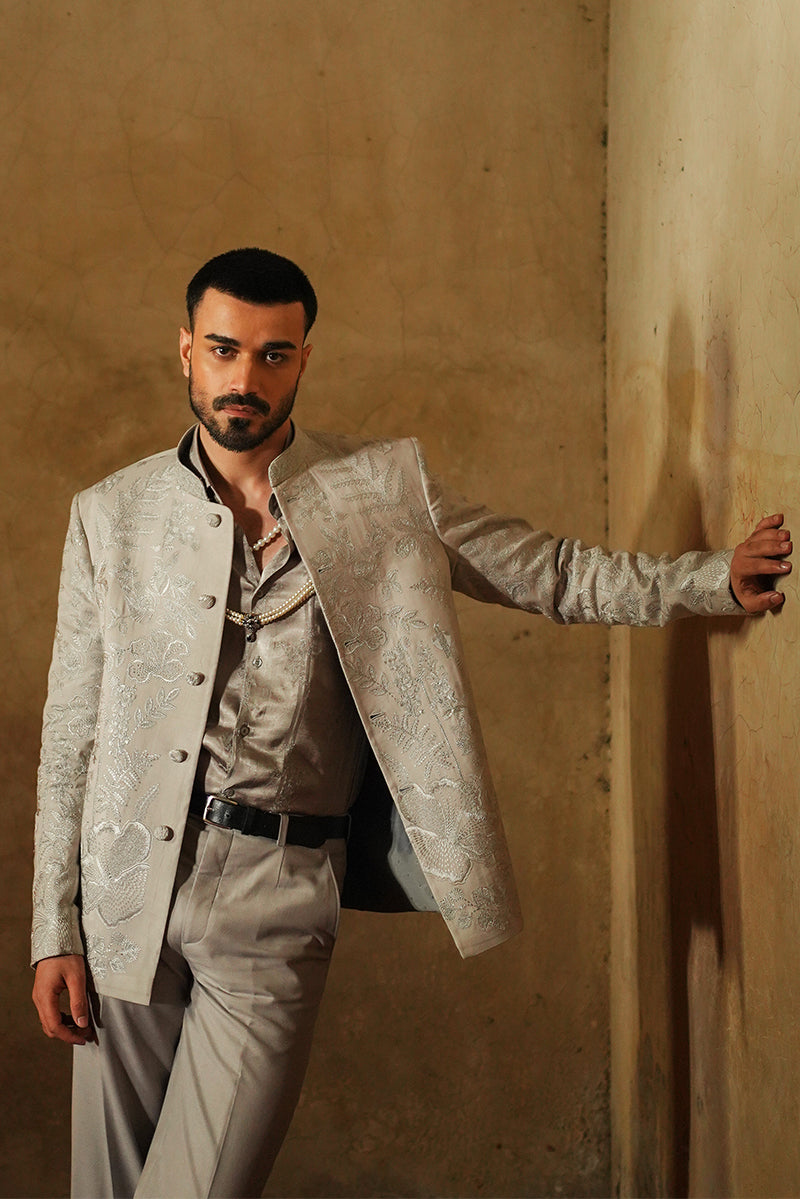 Designer Grey Prince Coat For Men Online
