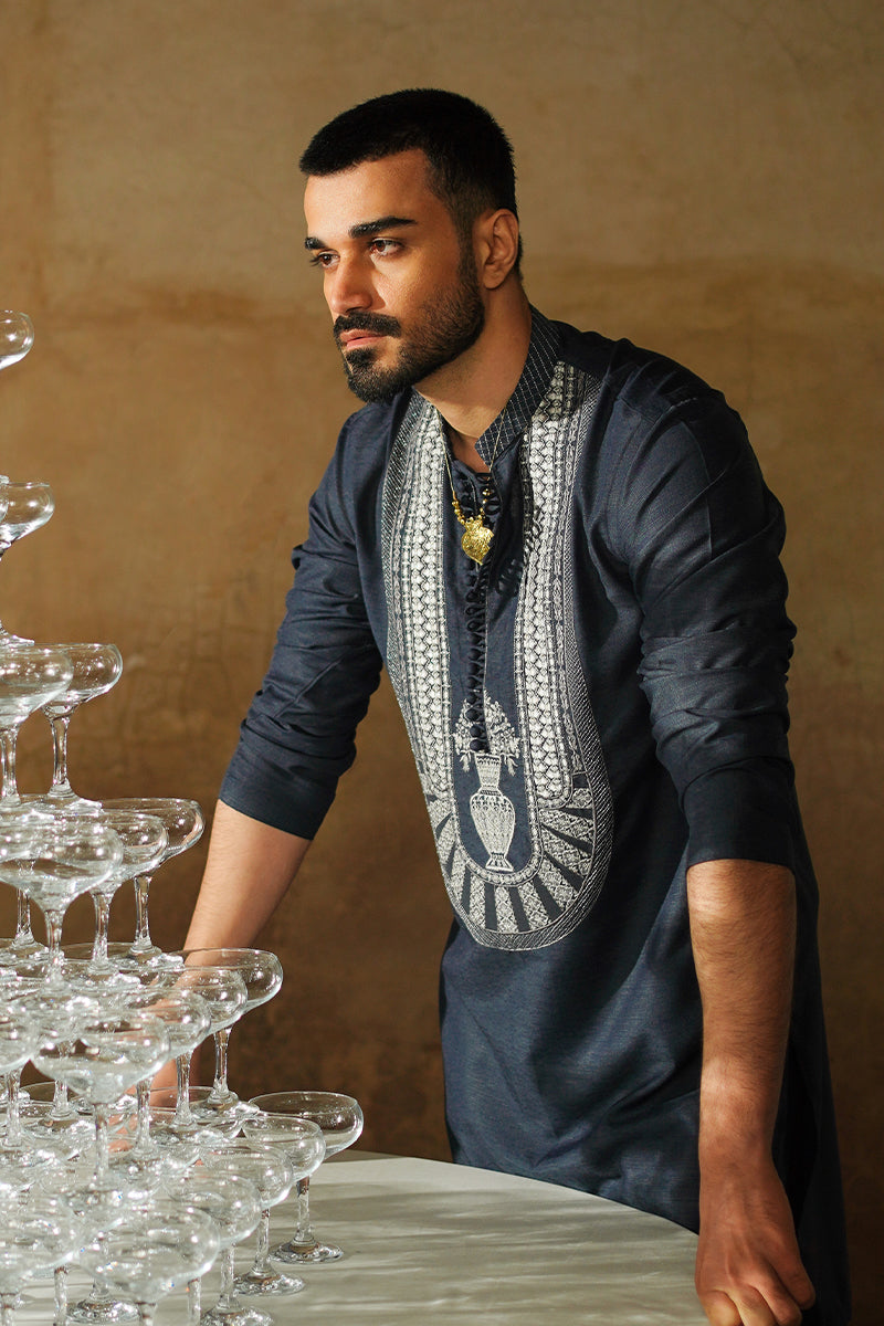 Designer Blue Kurta Pajama For Men Online