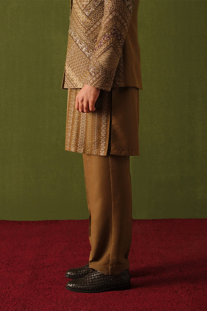 Brown Bandhgala With Kurta Set Online