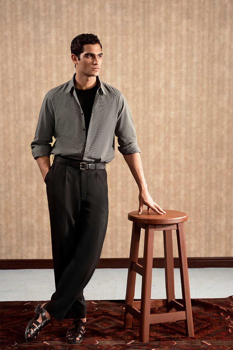 Grey Textured Shirt