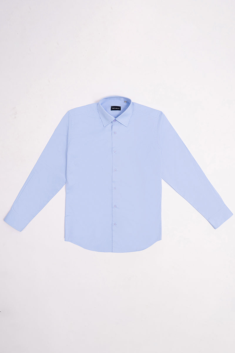 TAILORED FIT BLUE FORMAL SHIRT