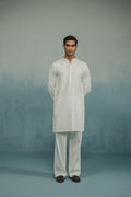'White' Hand Embroidered Kurta Pajama