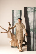 'RUSTAM' IVORY HAND EMBROIDERED SHERWANI