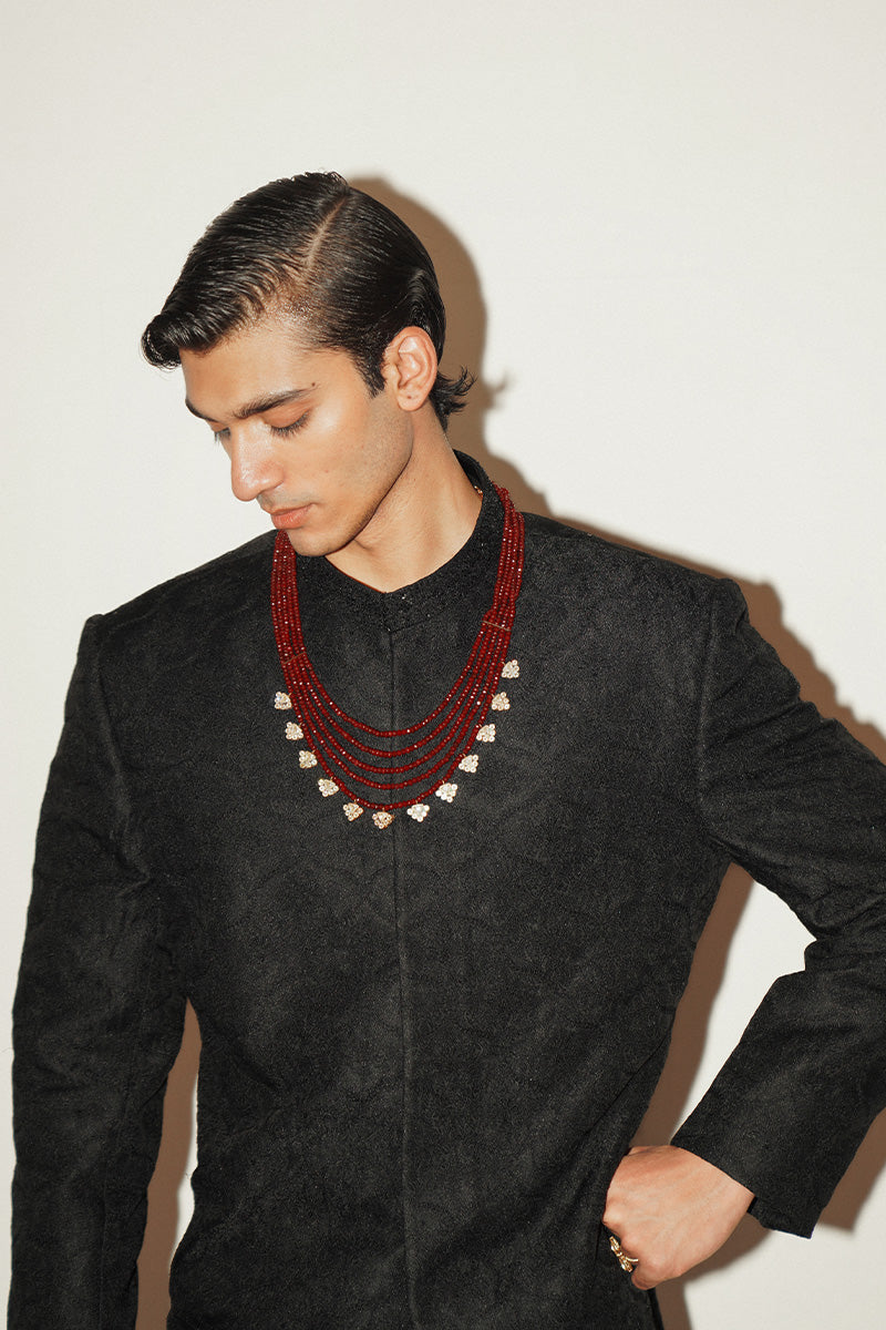 "Ayan" Black Embroidered Sherwani