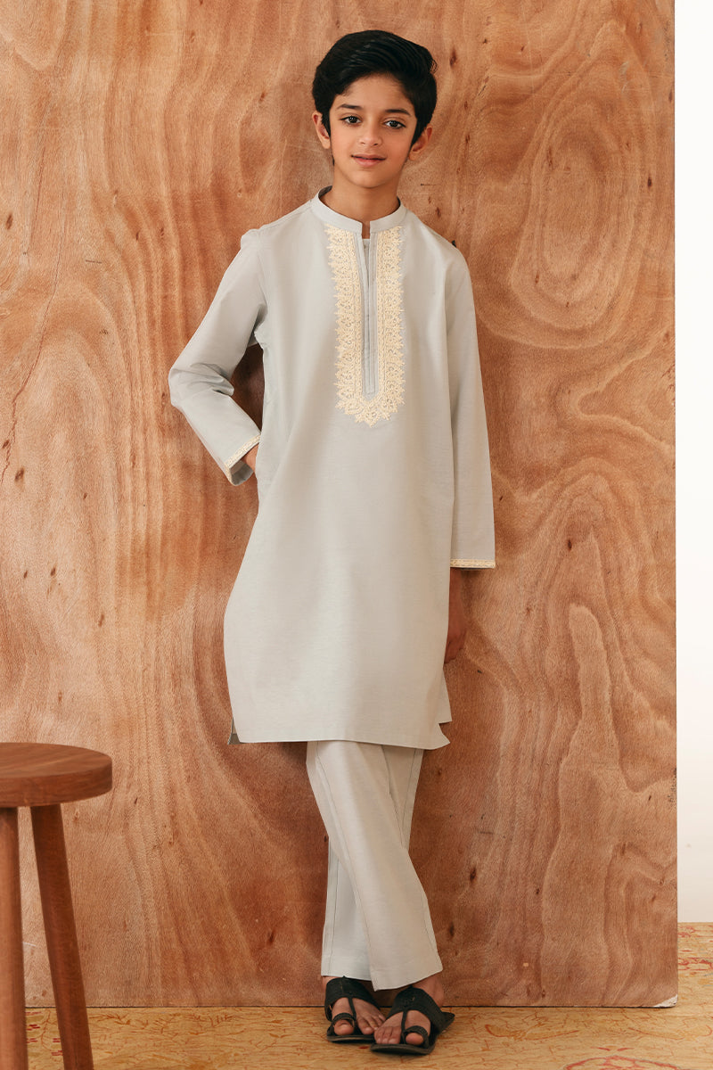 Soft Blue Embroidered Kurta Pajama
