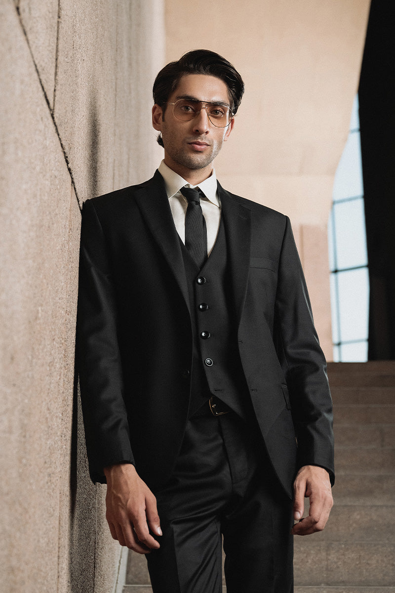 Onyx Black Three Piece Suit