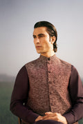 Elegant maroon designer waistcoat for men, perfect for formal and semi-formal events in Pakistan. Stylish waistcoat design for men.