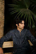 STEEL BLUE KURTA PAJAMA