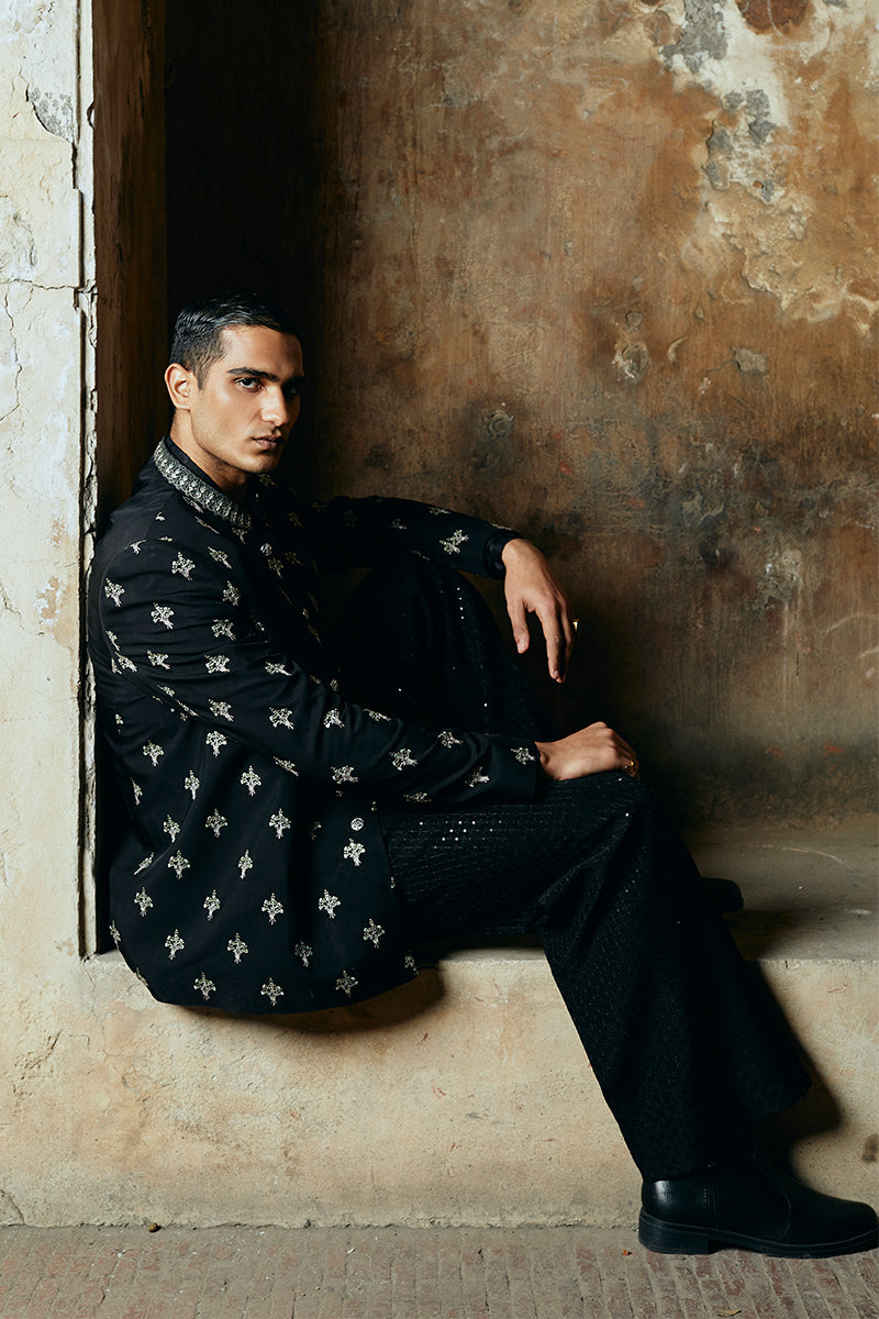 black bandhgala suit for men online