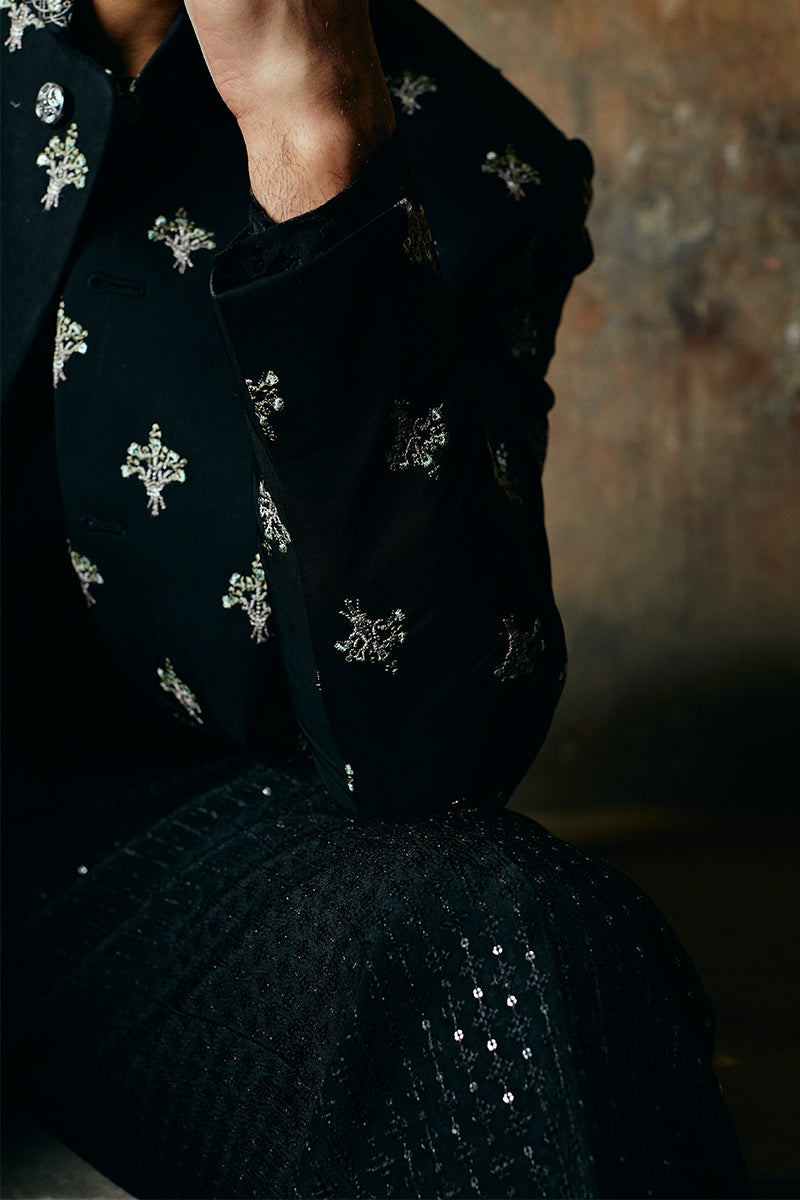 black bandhgala suit for men online