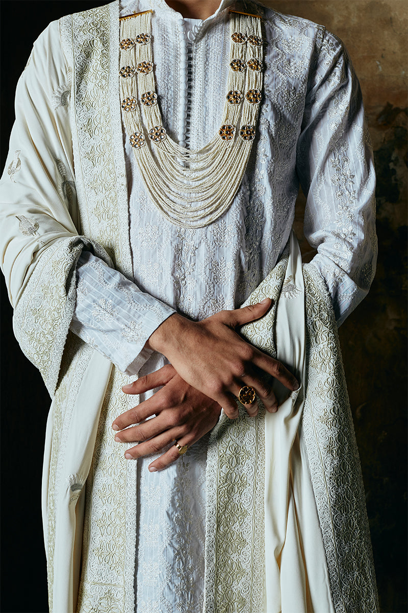 Latest Stylish Luxury White Kurta Pajama Design for Men