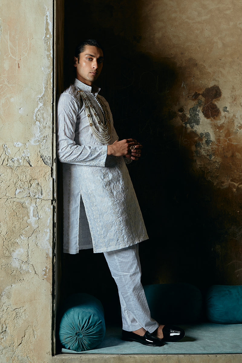 Latest Stylish Luxury White Kurta Pajama Design for Men