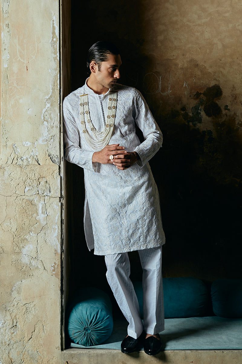 Latest Stylish Luxury White Kurta Pajama Design for Men