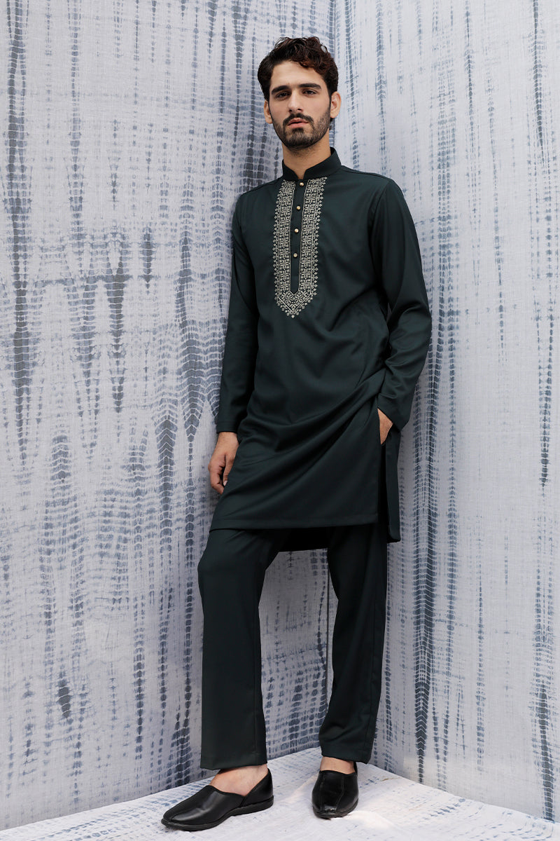 Green Kurta pajam design for men