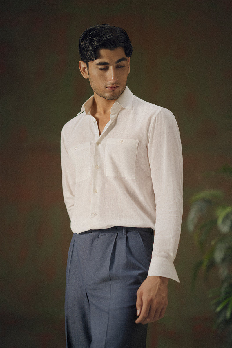 Bone White Linen Shirt