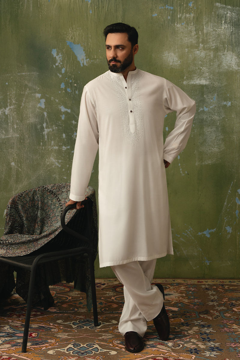 Lucknowi Hand Embroidered Kurta Pajama