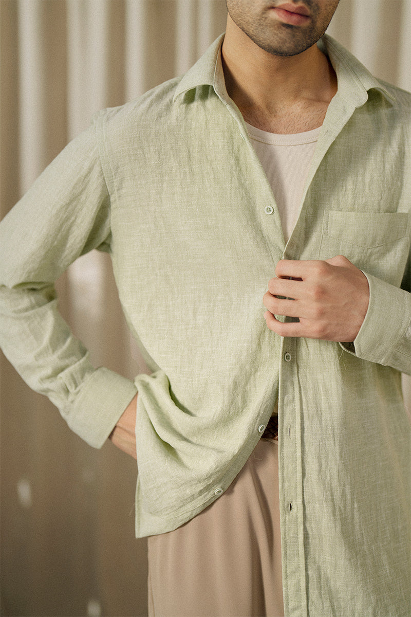 Mantis Green Linen Shirt