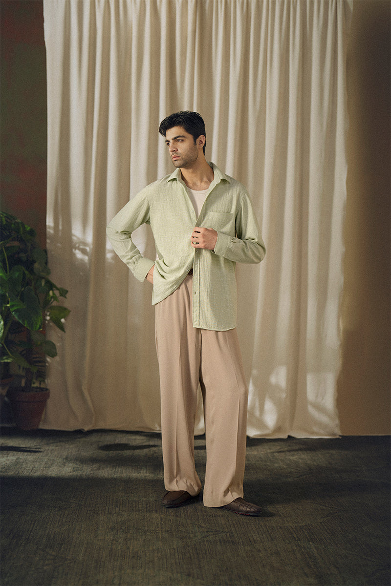 Mantis Green Linen Shirt