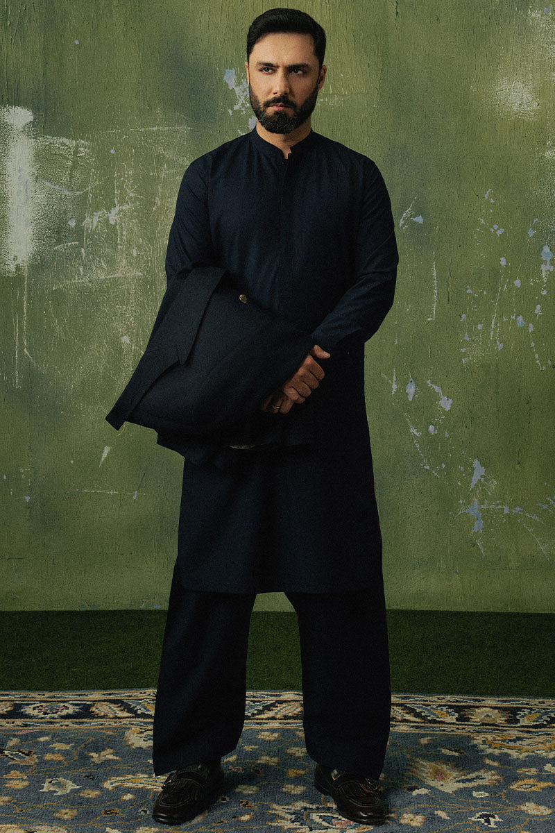 Navy Blue Premium Shalwar Kameez