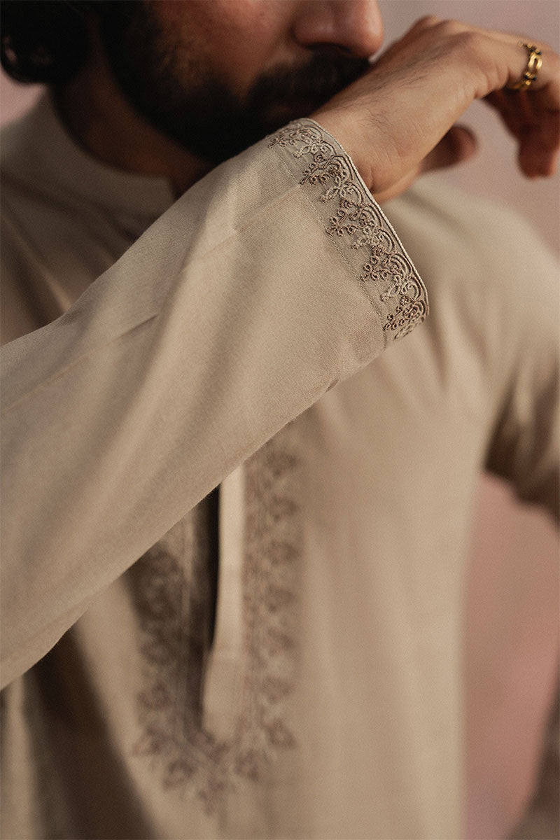 Brown Dori Embroidered Kurta Pajama