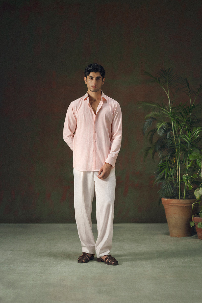 Pastel Pink Striped Shirt