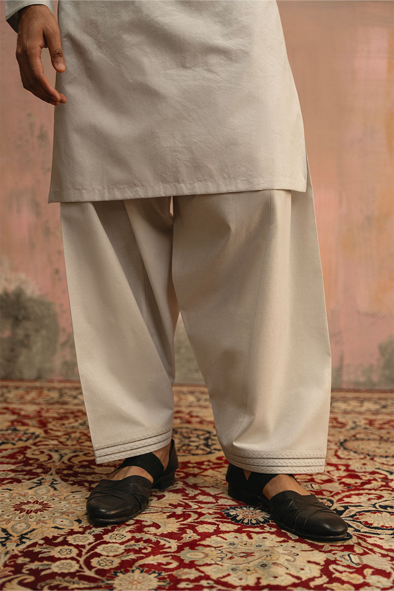 Ice Grey Hand Embroidered Kurta Shalwar