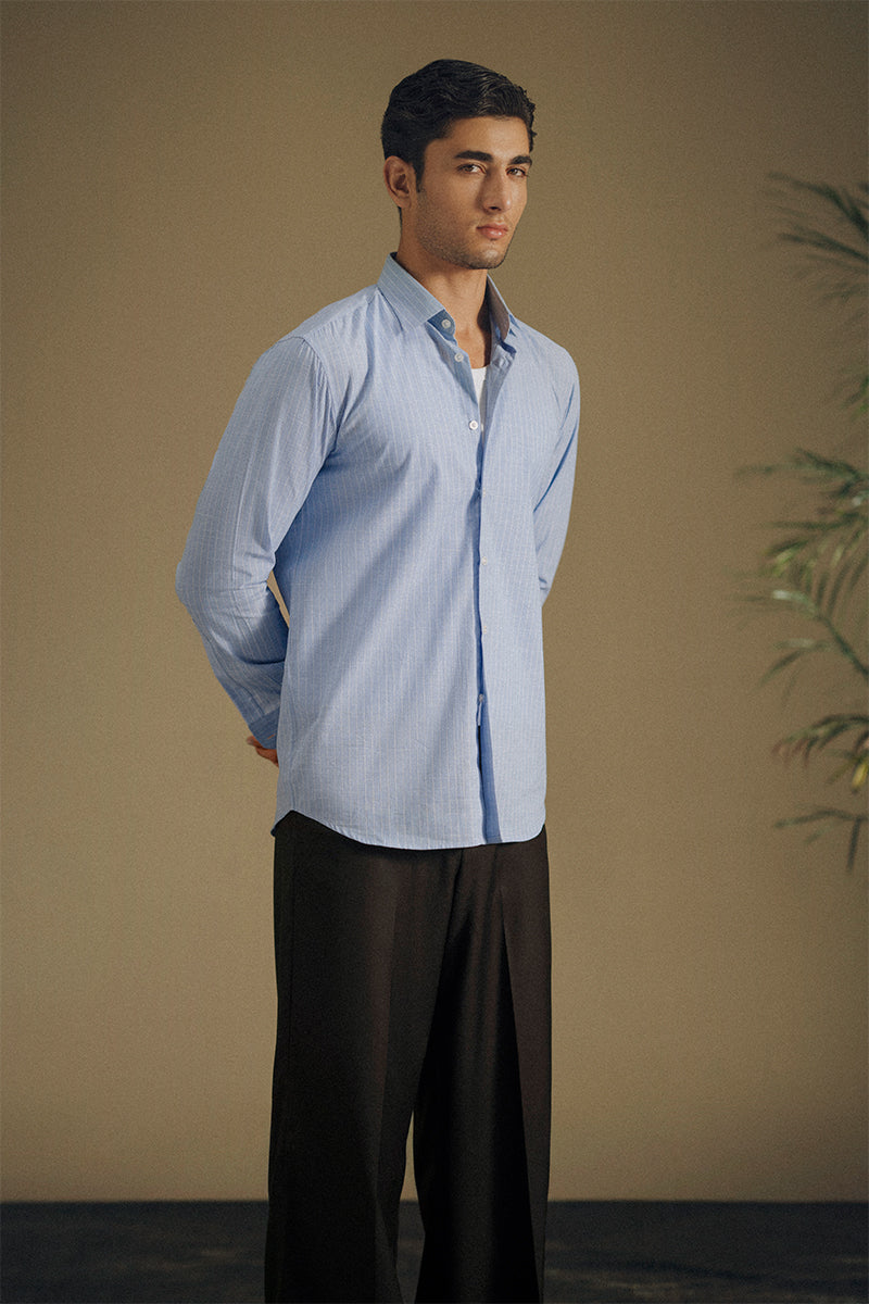 Powder Blue Striped Shirt