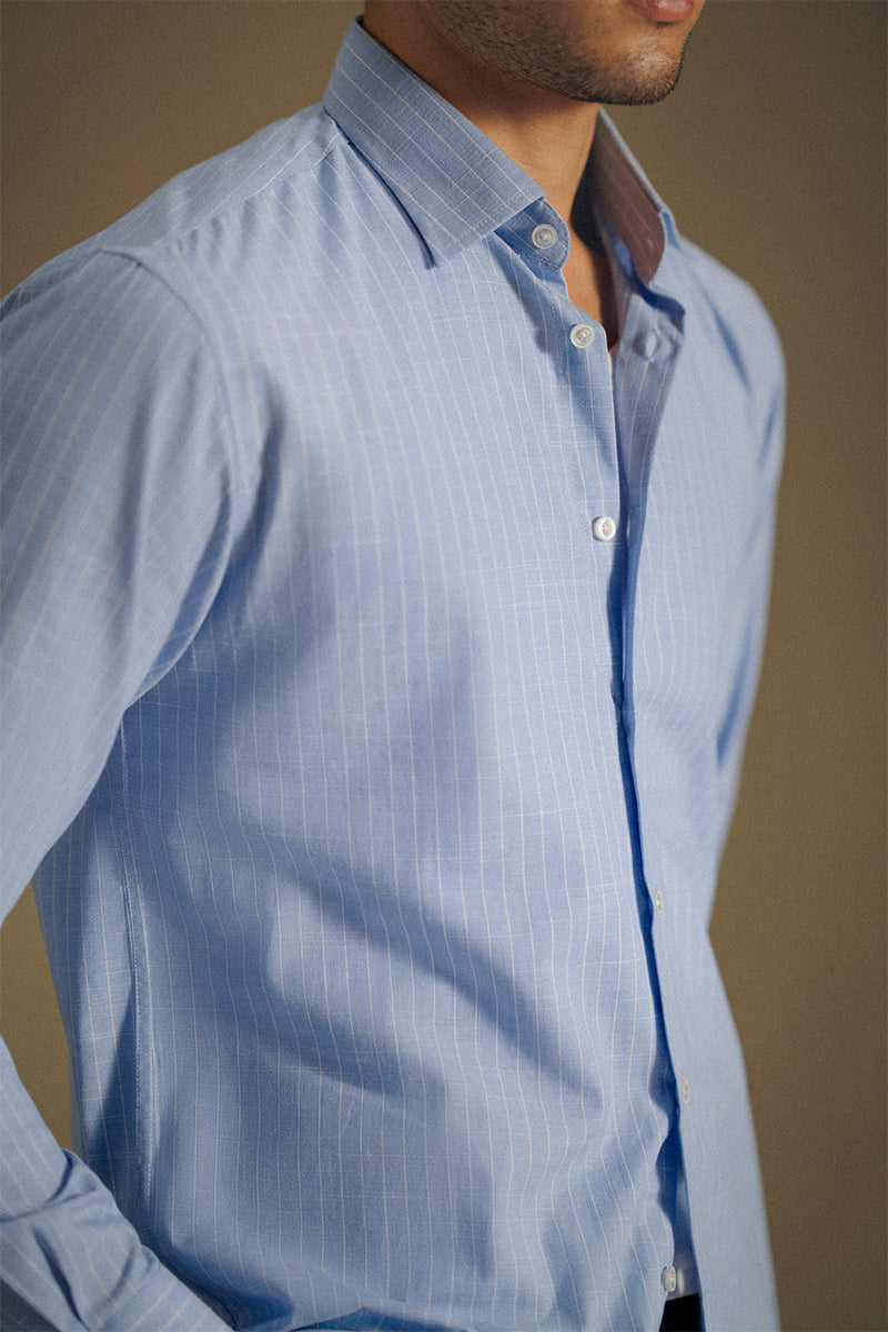 Powder Blue Striped Shirt