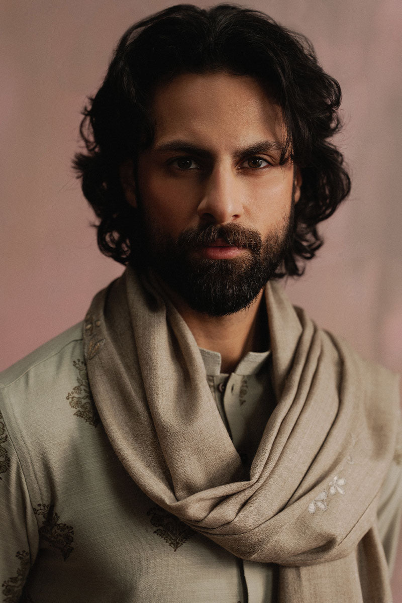Grey Block Printed Kurta Pajama