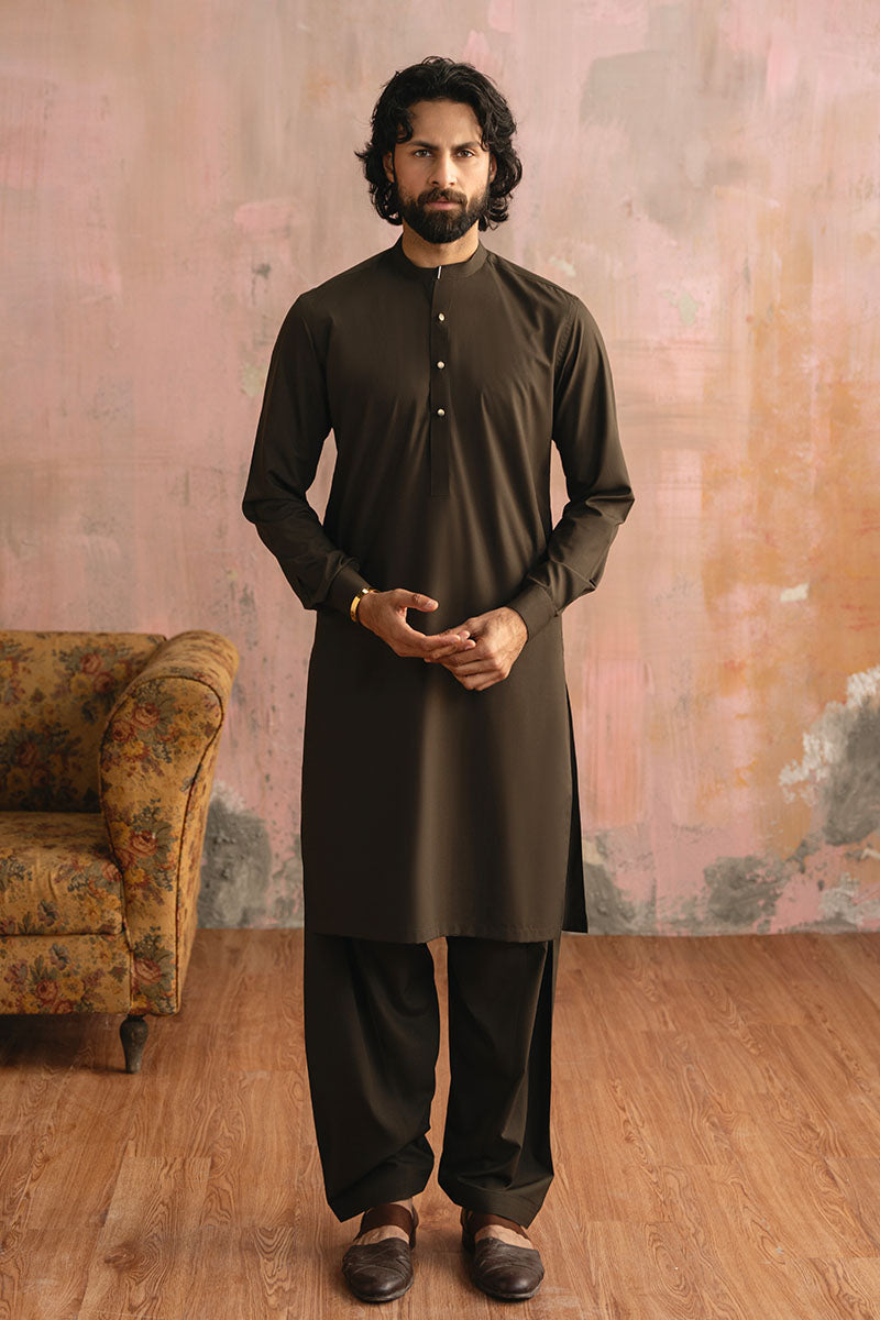 Classic Olive Green Shalwar Kameez