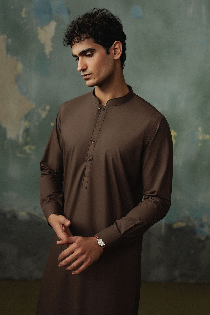 Classic Dark Brown Shalwar Kameez