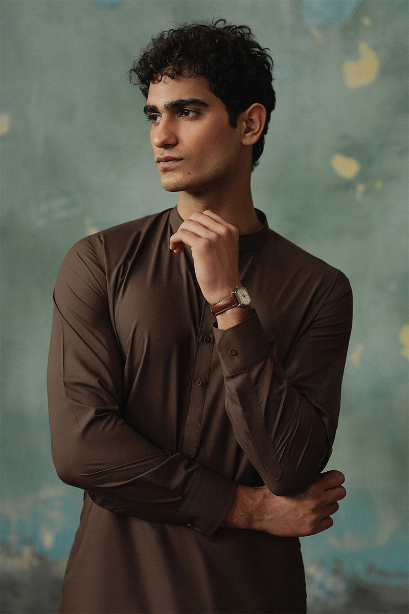 Classic Dark Brown Shalwar Kameez