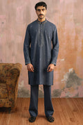 Grey Blue Embroidered Kurta Pajama