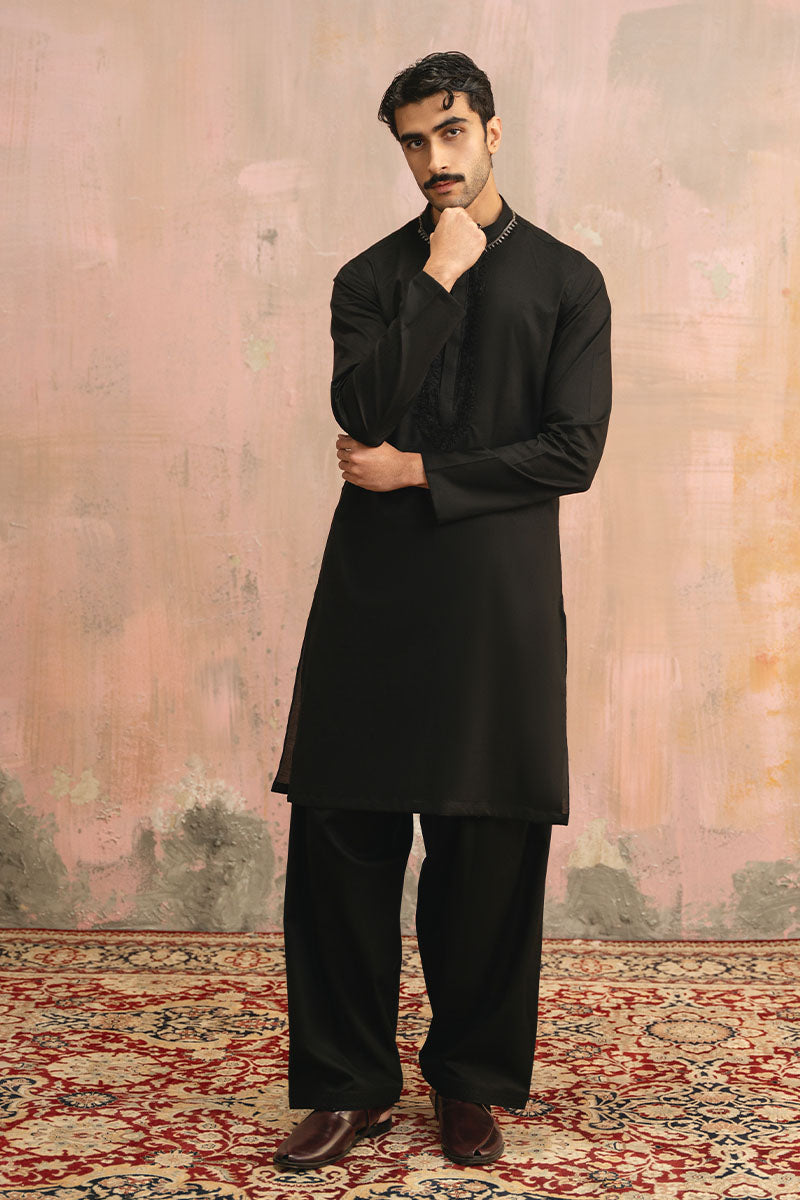 Classic Black Embroidered Shalwar Kameez